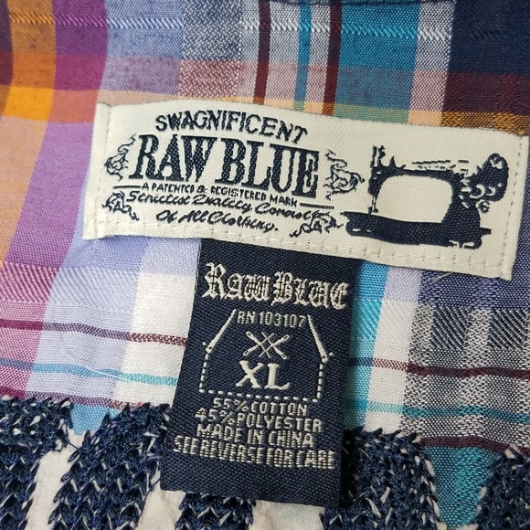 Raw Blue Swagnificent Triumph 81 Plaid Shirt XL - Picture 5 of 8